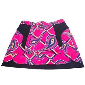Womens colorful vintage romantic Five plus multicolor mini skirt size S.